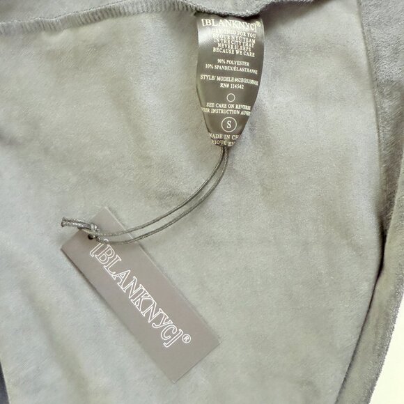 NWT BLANKNYC Women’s Faux Suede Hooded Drape Jacket Sz S Zip Pocket - Picture 7 of 8